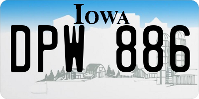 IA license plate DPW886