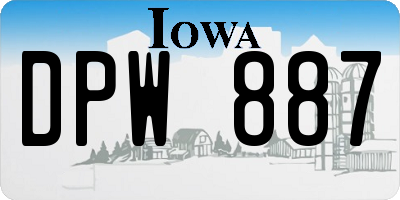 IA license plate DPW887