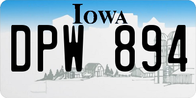 IA license plate DPW894