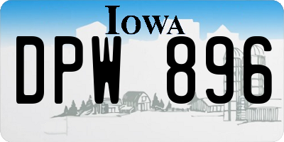 IA license plate DPW896