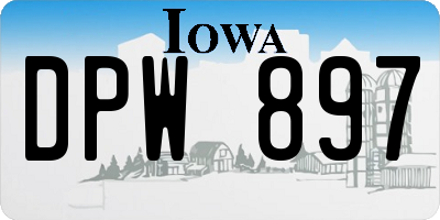 IA license plate DPW897