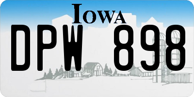 IA license plate DPW898