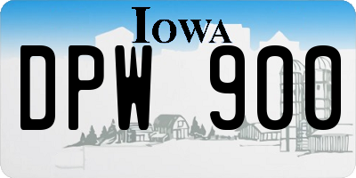 IA license plate DPW900