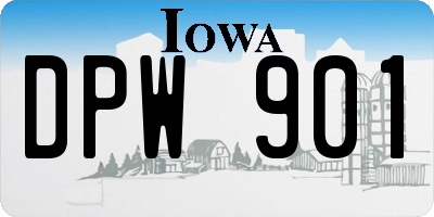 IA license plate DPW901