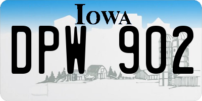 IA license plate DPW902