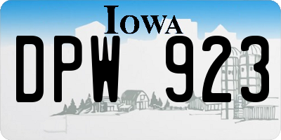 IA license plate DPW923