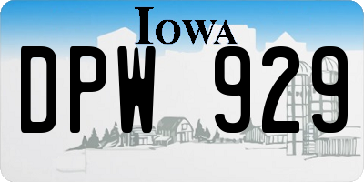 IA license plate DPW929