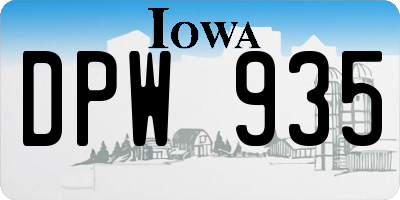 IA license plate DPW935