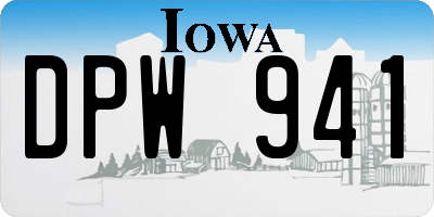 IA license plate DPW941