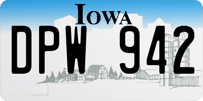 IA license plate DPW942