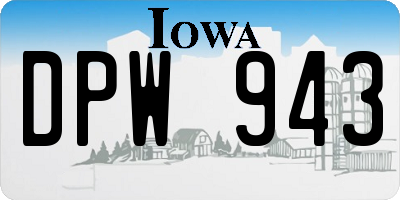 IA license plate DPW943
