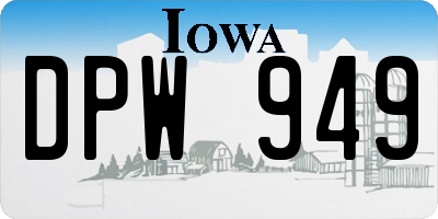 IA license plate DPW949