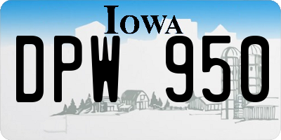 IA license plate DPW950