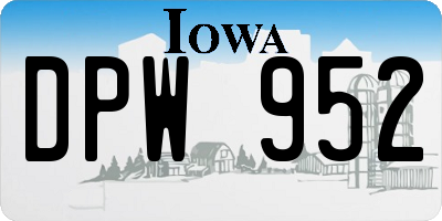 IA license plate DPW952