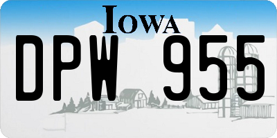 IA license plate DPW955