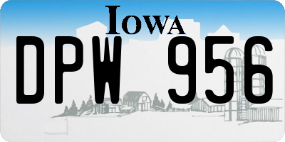 IA license plate DPW956