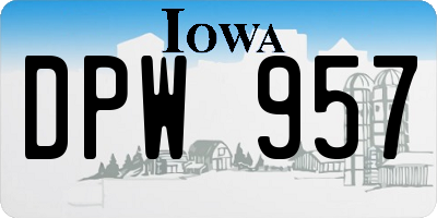 IA license plate DPW957