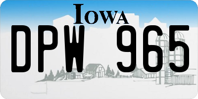 IA license plate DPW965