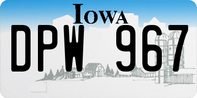 IA license plate DPW967