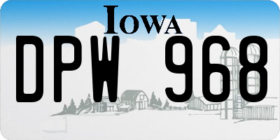 IA license plate DPW968