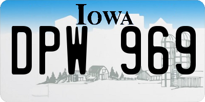 IA license plate DPW969