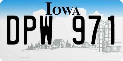 IA license plate DPW971