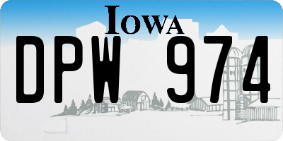 IA license plate DPW974