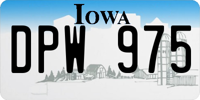 IA license plate DPW975