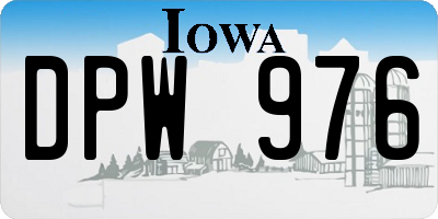 IA license plate DPW976