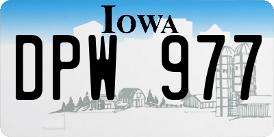IA license plate DPW977