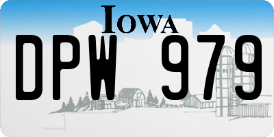 IA license plate DPW979