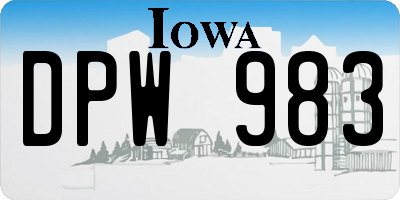 IA license plate DPW983