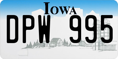 IA license plate DPW995