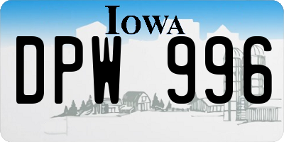 IA license plate DPW996