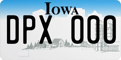 IA license plate DPX000