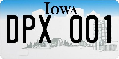 IA license plate DPX001