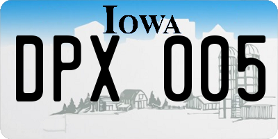 IA license plate DPX005