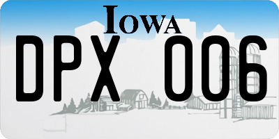 IA license plate DPX006