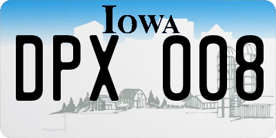 IA license plate DPX008