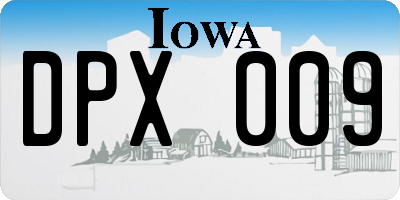 IA license plate DPX009