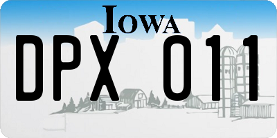 IA license plate DPX011