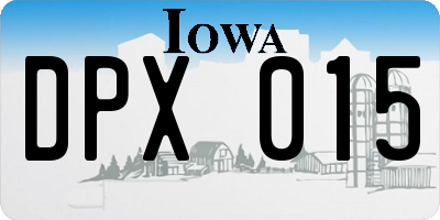 IA license plate DPX015