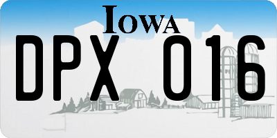 IA license plate DPX016
