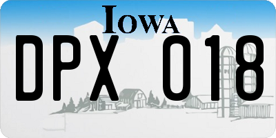 IA license plate DPX018
