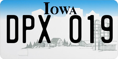 IA license plate DPX019