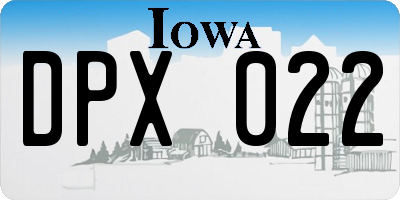 IA license plate DPX022