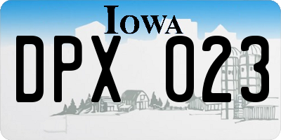 IA license plate DPX023