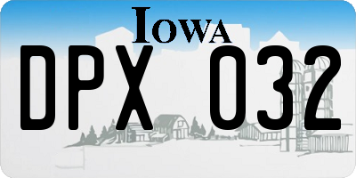 IA license plate DPX032