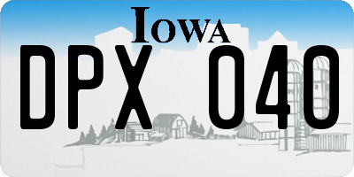 IA license plate DPX040
