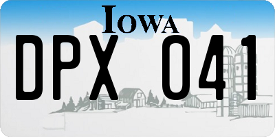 IA license plate DPX041